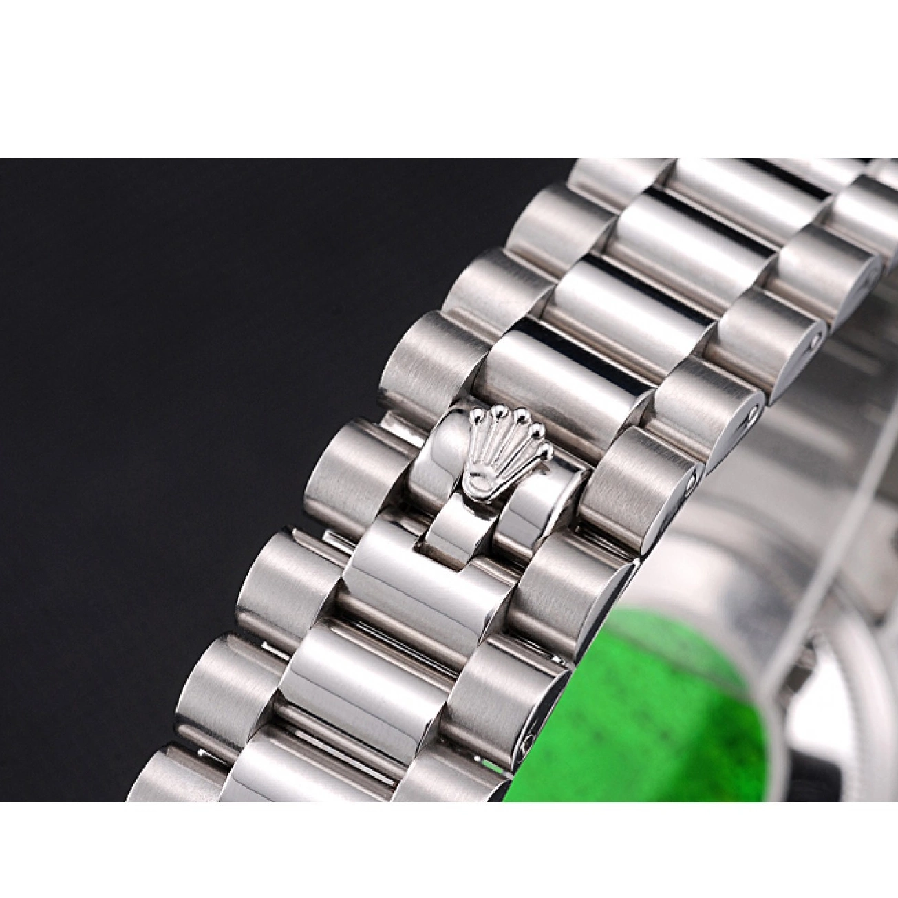 Aaa fake watches Dial Silver Polished Day-Date Stainless Rolex Steel 0719